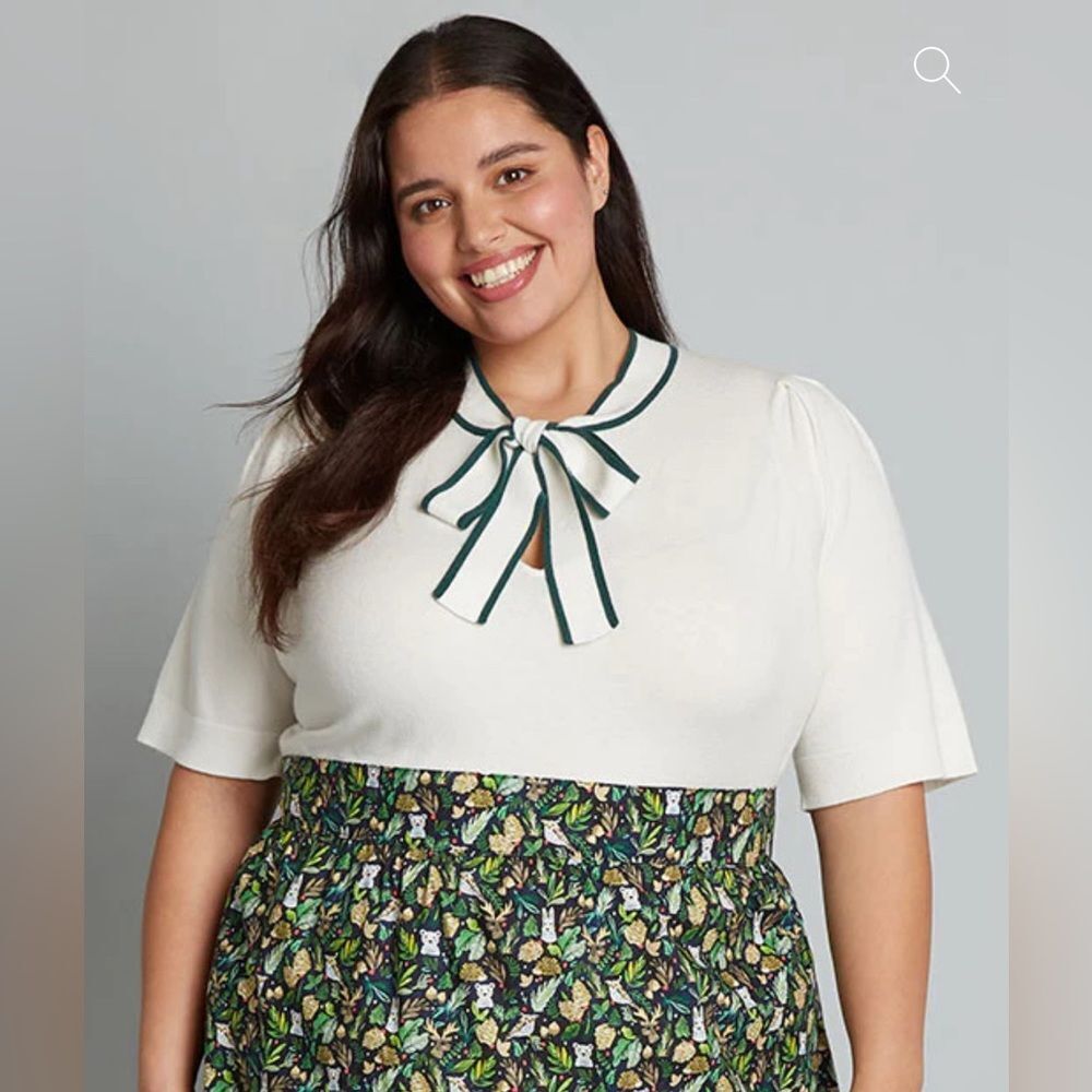 ModCloth Bow' Thyself Tie-Neck Knit Top|NWT|SZ XL